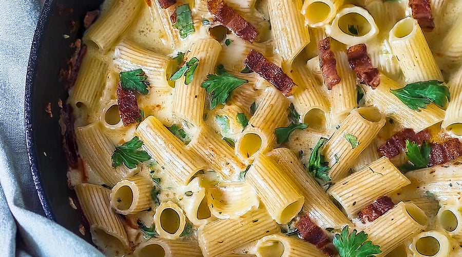 One Pot Bacon Alfredo