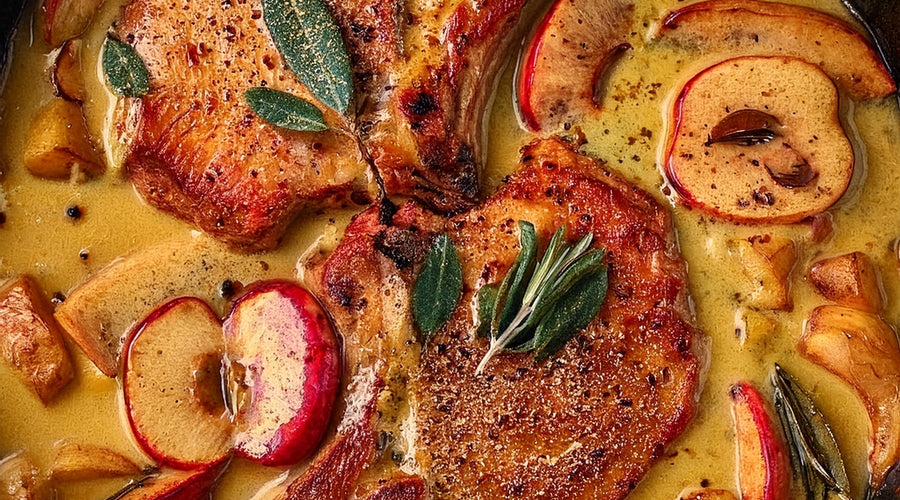 Pork Chops with Apples and Bacon