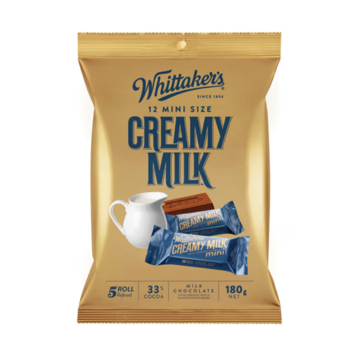 Whittaker's Creamy Milk - Mini Slab 180g | Auckland Grocery Delivery Get Whittaker's Creamy Milk - Mini Slab 180g delivered to your doorstep by your local Auckland grocery delivery. Shop Paddock To Pantry. Convenient online food shopping in NZ | Grocery Delivery Auckland | Grocery Delivery Nationwide | Fruit Baskets NZ | Online Food Shopping NZ Buy Whittaker’s Creamy Milk Mini Slabs 180g at Paddock to Pantry – smooth, shareable milk chocolate with fast NZ-wide grocery delivery.
