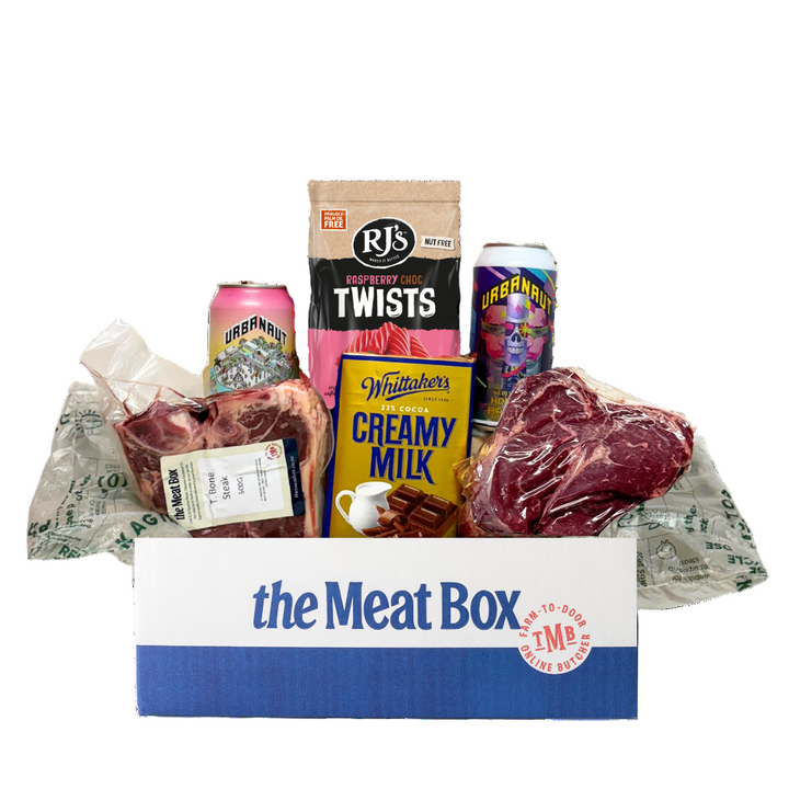 Blokes Box with Speckle Beef Scotch | Auckland Grocery Delivery Get Blokes Box with Speckle Beef Scotch delivered to your doorstep by your local Auckland grocery delivery. Shop Paddock To Pantry. Convenient online food shopping in NZ | Grocery Delivery Auckland | Grocery Delivery Nationwide | Fruit Baskets NZ | Online Food Shopping NZ Go big this Father’s Day with the Blokes Box—featuring Speckle Beef Scotch, T-Bone, snacks & beer. Bold flavour, delivered NZ-wide to your legend.