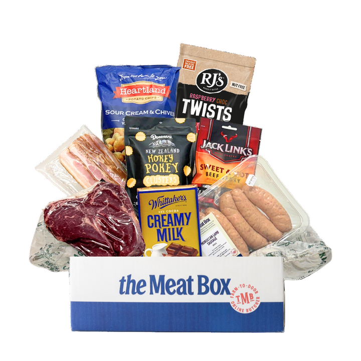 Rad Dad Box with Speckle Beef Scotch | Auckland Grocery Delivery Get Rad Dad Box with Speckle Beef Scotch delivered to your doorstep by your local Auckland grocery delivery. Shop Paddock To Pantry. Convenient online food shopping in NZ | Grocery Delivery Auckland | Grocery Delivery Nationwide | Fruit Baskets NZ | Online Food Shopping NZ Rad Dad Box with Speckle Beef Scotch is the Ultimate Fathers Day Gift Box. Filled with premium Meat, Meat Sauce, Seasoning, Chocolate & more.