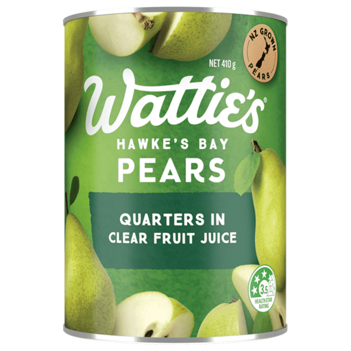 Watties Pear Quarters | Auckland Grocery Delivery Get Watties Pear Quarters delivered to your doorstep by your local Auckland grocery delivery. Shop Paddock To Pantry. Convenient online food shopping in NZ | Grocery Delivery Auckland | Grocery Delivery Nationwide | Fruit Baskets NZ | Online Food Shopping NZ Watties Pear Quarters 410g Available for delivery to your doorstep with Paddock To Pantry’s Nationwide Grocery Delivery. Online shopping made easy in NZ