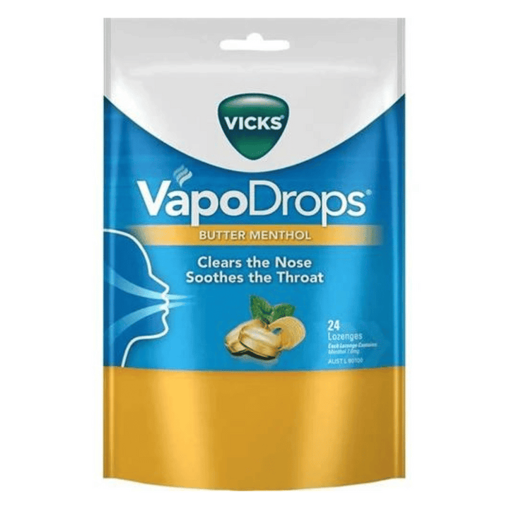 Vicks Vapodrops Butter Menthol | Auckland Grocery Delivery Get Vicks Vapodrops Butter Menthol delivered to your doorstep by your local Auckland grocery delivery. Shop Paddock To Pantry. Convenient online food shopping in NZ | Grocery Delivery Auckland | Grocery Delivery Nationwide | Fruit Baskets NZ | Online Food Shopping NZ Vicks Vapodrops Butter Menthol Available for delivery to your doorstep with Paddock To Pantry’s Nationwide Grocery Delivery. Online shopping made easy in NZ