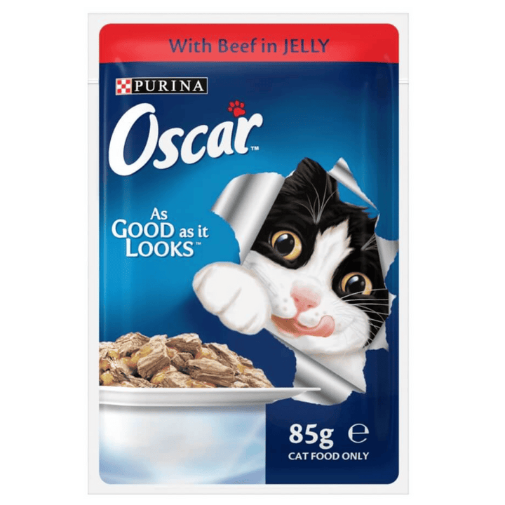 Purina Oscar Beef In Jelly 85g | Auckland Grocery Delivery Get Purina Oscar Beef In Jelly 85g delivered to your doorstep by your local Auckland grocery delivery. Shop Paddock To Pantry. Convenient online food shopping in NZ | Grocery Delivery Auckland | Grocery Delivery Nationwide | Fruit Baskets NZ | Online Food Shopping NZ Delivered to your door 7 days overnight NZ-wide | Free delivery on orders over $125. Purina Oscar With Beef In Jelly 85g 