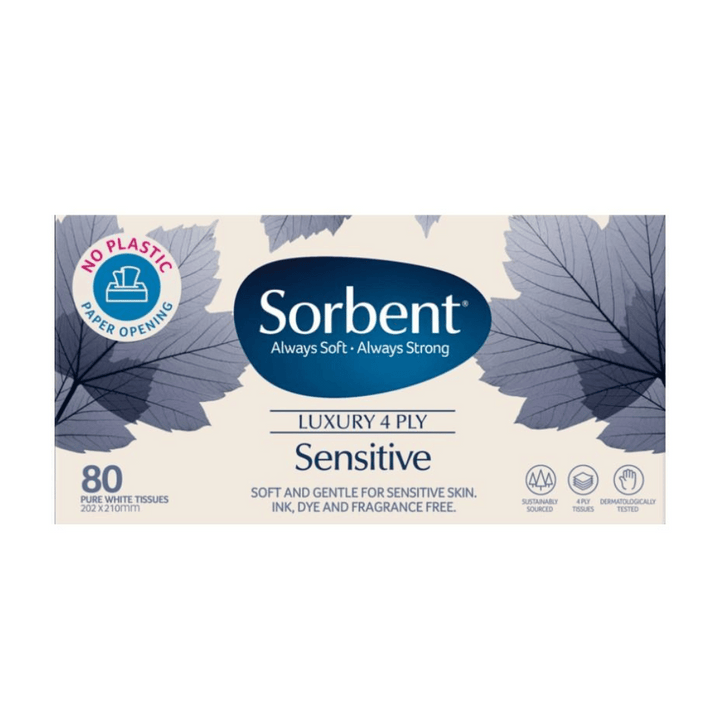 Sorbent Sensitive Tissues 4 Ply 80 pack | Auckland Grocery Delivery Get Sorbent Sensitive Tissues 4 Ply 80 pack delivered to your doorstep by your local Auckland grocery delivery. Shop Paddock To Pantry. Convenient online food shopping in NZ | Grocery Delivery Auckland | Grocery Delivery Nationwide | Fruit Baskets NZ | Online Food Shopping NZ 