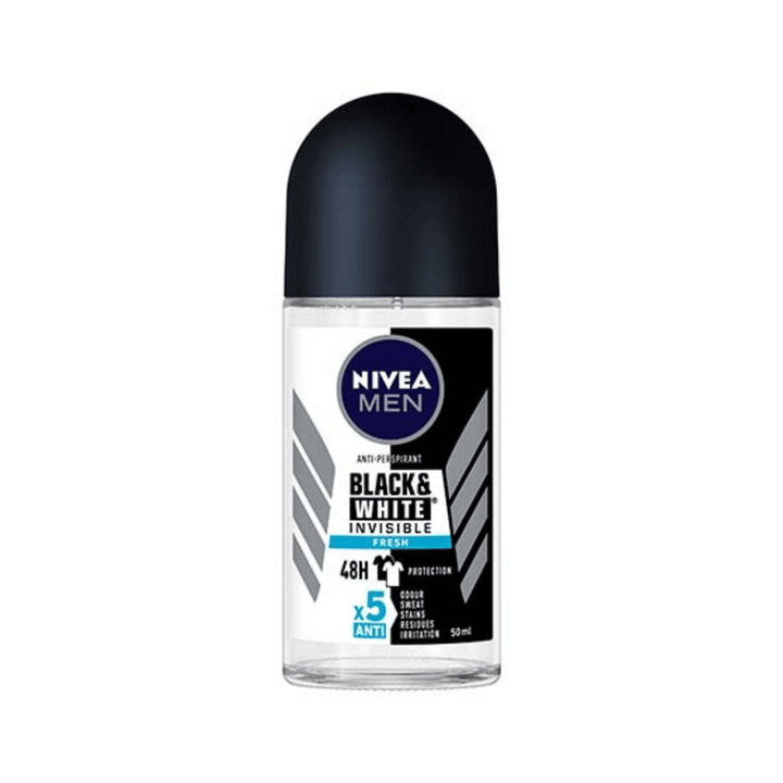 Nivea Men Black & While 50ml | Auckland Grocery Delivery Get Nivea Men Black & While 50ml delivered to your doorstep by your local Auckland grocery delivery. Shop Paddock To Pantry. Convenient online food shopping in NZ | Grocery Delivery Auckland | Grocery Delivery Nationwide | Fruit Baskets NZ | Online Food Shopping NZ Nivea Men Black & While 50ml Fresh Anti-Perspirant Roll-on Deodorant offers reliable 48 hour protection while gently caring for your skin.