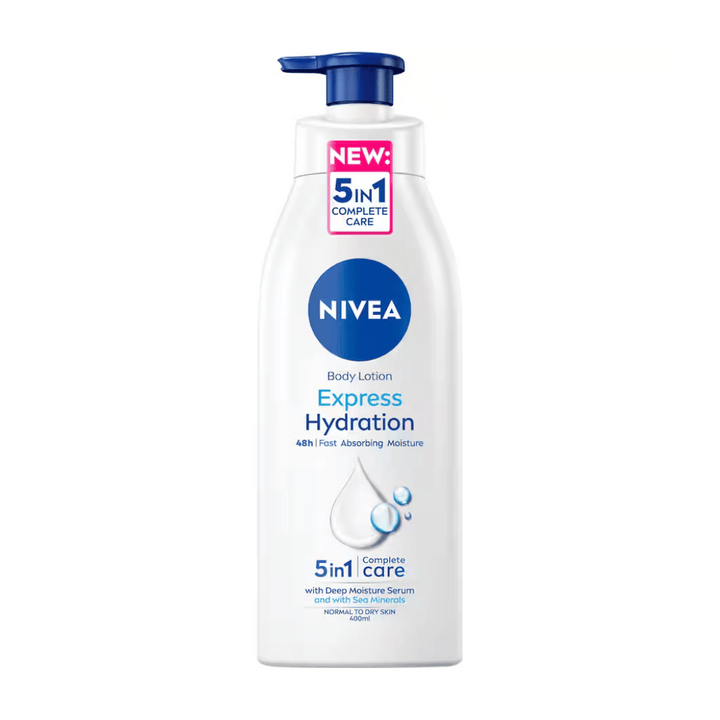 Nivea 5in1 Express Hydration Body Lotion 400ml | Auckland Grocery Delivery Get Nivea 5in1 Express Hydration Body Lotion 400ml delivered to your doorstep by your local Auckland grocery delivery. Shop Paddock To Pantry. Convenient online food shopping in NZ | Grocery Delivery Auckland | Grocery Delivery Nationwide | Fruit Baskets NZ | Online Food Shopping NZ Nivea 5in1 Express Hydration Body Lotion 400ml Transform your dry skin with the NIVEA Express Hydration Body Lotion. Delivered nationwide to your doorste