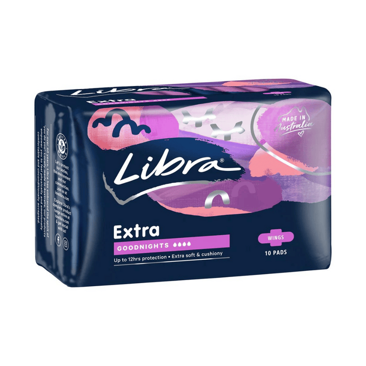 Libra Extra Goodnights Pads 10 pack | Auckland Grocery Delivery Get Libra Extra Goodnights Pads 10 pack delivered to your doorstep by your local Auckland grocery delivery. Shop Paddock To Pantry. Convenient online food shopping in NZ | Grocery Delivery Auckland | Grocery Delivery Nationwide | Fruit Baskets NZ | Online Food Shopping NZ Libra Extra Goodnights Pads 10 pack. Women's sanitary needs are available at Paddock to Pantry. Get delivered nationwide with 7-day overnight shipping.