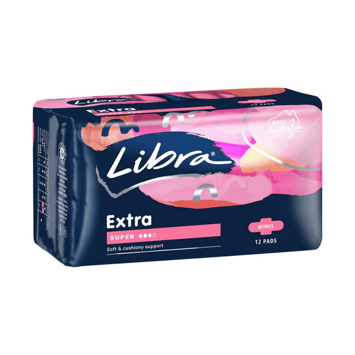 Libra Extra Super Pads 12 pack | Auckland Grocery Delivery Get Libra Extra Super Pads 12 pack delivered to your doorstep by your local Auckland grocery delivery. Shop Paddock To Pantry. Convenient online food shopping in NZ | Grocery Delivery Auckland | Grocery Delivery Nationwide | Fruit Baskets NZ | Online Food Shopping NZ Libra Extra Super Pads 12 pack Be extra sure. Extra pads are Libra's softest, most cushiony pads, especially created for your peace of mind.