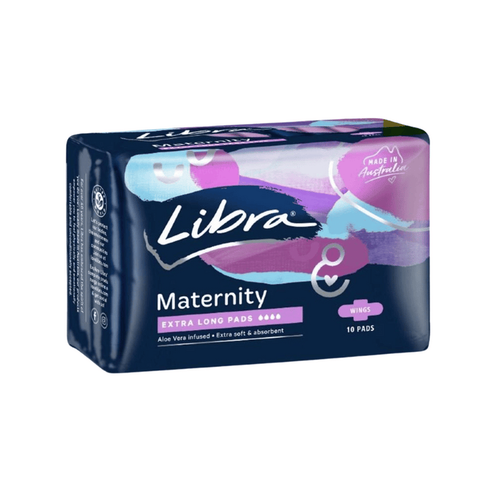 Libra Maternity Pads 10 Pack | Auckland Grocery Delivery Get Libra Maternity Pads 10 Pack delivered to your doorstep by your local Auckland grocery delivery. Shop Paddock To Pantry. Convenient online food shopping in NZ | Grocery Delivery Auckland | Grocery Delivery Nationwide | Fruit Baskets NZ | Online Food Shopping NZ Libra Maternity Pads 10 Pack are highly absorbent and have an Aloe Vera enriched top sheet for that extra soft, soothing sensation.