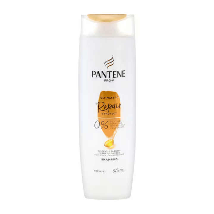 Pantene Ultimate 10 Repair & Protect Shampoo 375ml | Auckland Grocery Delivery Get Pantene Ultimate 10 Repair & Protect Shampoo 375ml delivered to your doorstep by your local Auckland grocery delivery. Shop Paddock To Pantry. Convenient online food shopping in NZ | Grocery Delivery Auckland | Grocery Delivery Nationwide | Fruit Baskets NZ | Online Food Shopping NZ Pantene Ultimate 10 Repair & Protect Shampoo 375ml contains 0% silicones*, paraffins, mineral oils & colourants to help give your hair repair hai
