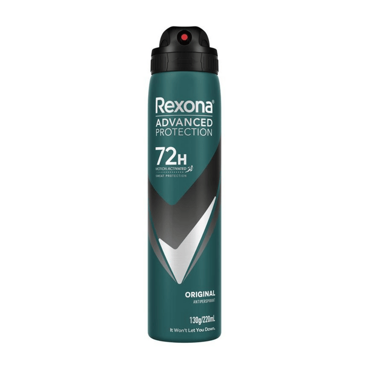 Rexona Advanced Original Antiperspirant 220ml | Auckland Grocery Delivery Get Rexona Advanced Original Antiperspirant 220ml delivered to your doorstep by your local Auckland grocery delivery. Shop Paddock To Pantry. Convenient online food shopping in NZ | Grocery Delivery Auckland | Grocery Delivery Nationwide | Fruit Baskets NZ | Online Food Shopping NZ Rexona Advanced Original Antiperspirant is specially formulated to keep men protected from sweat and odor for up to 72.