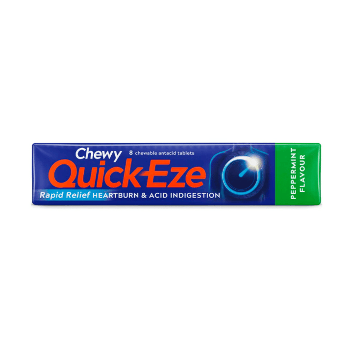 Chewy QuickEze 8 Tablets | Auckland Grocery Delivery Get Chewy QuickEze 8 Tablets delivered to your doorstep by your local Auckland grocery delivery. Shop Paddock To Pantry. Convenient online food shopping in NZ | Grocery Delivery Auckland | Grocery Delivery Nationwide | Fruit Baskets NZ | Online Food Shopping NZ Chewy QuickEze has been a trusted remedy for generations providing rapid and effective relief from Heartburn & Indigestion, neutralising stomach acid fast.