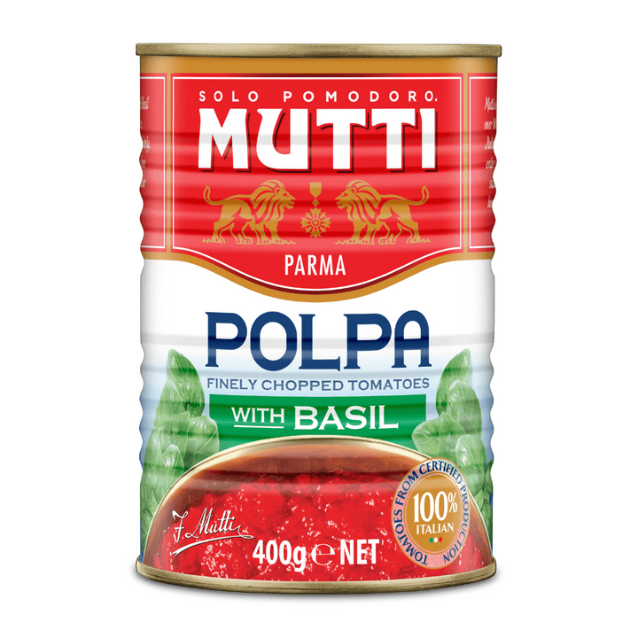 Mutti Polpa Basil Chopped Tomatoes | Auckland Grocery Delivery Get Mutti Polpa Basil Chopped Tomatoes delivered to your doorstep by your local Auckland grocery delivery. Shop Paddock To Pantry. Convenient online food shopping in NZ | Grocery Delivery Auckland | Grocery Delivery Nationwide | Fruit Baskets NZ | Online Food Shopping NZ Mutti Polpa Basil Chopped Tomatoes simply enhanced with a subtle hint of either basil or garlic this range provides the perfect base to many recipes calling for chopped tomatoes