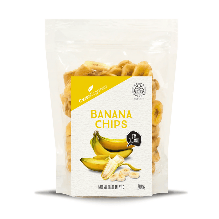 Ceres Organics Banana Chips 200g | Auckland Grocery Delivery Get Ceres Organics Banana Chips 200g delivered to your doorstep by your local Auckland grocery delivery. Shop Paddock To Pantry. Convenient online food shopping in NZ | Grocery Delivery Auckland | Grocery Delivery Nationwide | Fruit Baskets NZ | Online Food Shopping NZ Ceres Organics Banana Chips 200g. Quality groceries delivered nationwide with Paddock to Pantry.