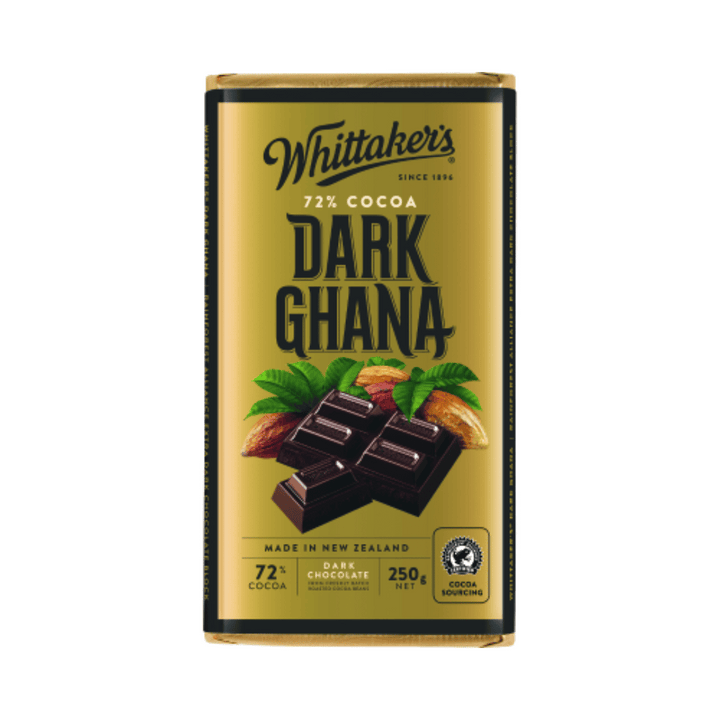 Whittaker's Dark Ghana 250g | Auckland Grocery Delivery Get Whittaker's Dark Ghana 250g delivered to your doorstep by your local Auckland grocery delivery. Shop Paddock To Pantry. Convenient online food shopping in NZ | Grocery Delivery Auckland | Grocery Delivery Nationwide | Fruit Baskets NZ | Online Food Shopping NZ Whittakers Dark Ghana 250g offers a rich and intense dark chocolate flavour. Perfect for those who appreciate a deeper chocolate experience.