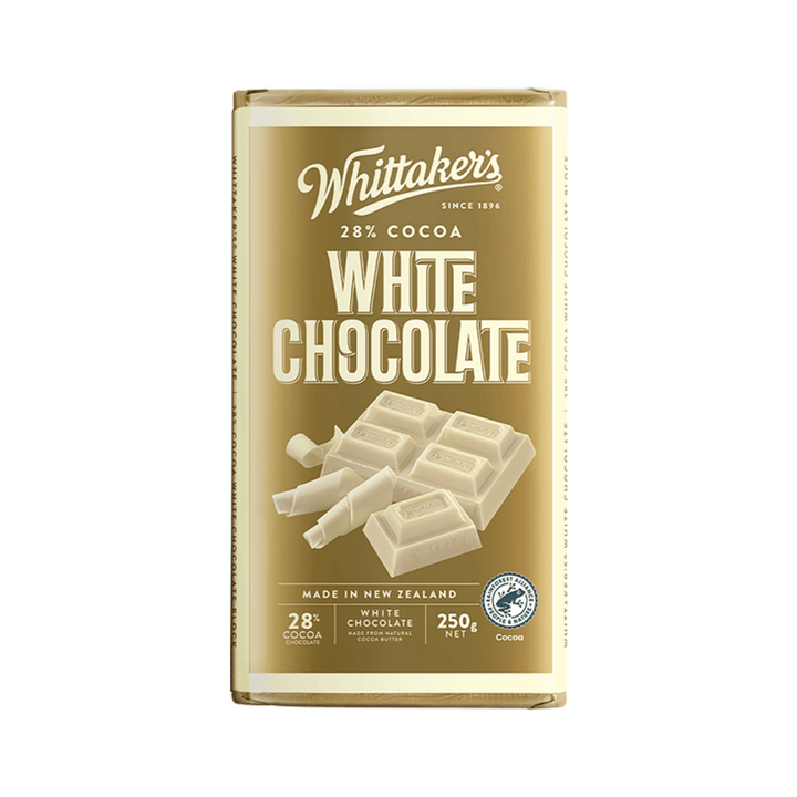 Whittaker's White Chocolate 250g | Auckland Grocery Delivery Get Whittaker's White Chocolate 250g delivered to your doorstep by your local Auckland grocery delivery. Shop Paddock To Pantry. Convenient online food shopping in NZ | Grocery Delivery Auckland | Grocery Delivery Nationwide | Fruit Baskets NZ | Online Food Shopping NZ Whittakers White Chocolate 250g provides a creamy and smooth white chocolate experience. Perfect for those who love the sweetness of white chocolate.