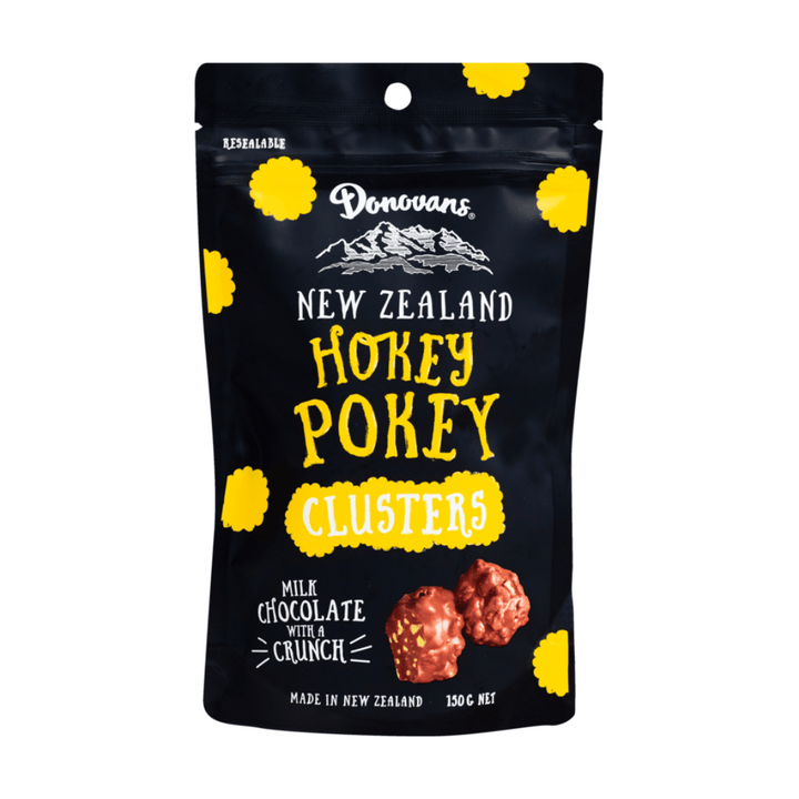 Donovans Hokey Pokey Clusters 150g | Auckland Grocery Delivery Get Donovans Hokey Pokey Clusters 150g delivered to your doorstep by your local Auckland grocery delivery. Shop Paddock To Pantry. Convenient online food shopping in NZ | Grocery Delivery Auckland | Grocery Delivery Nationwide | Fruit Baskets NZ | Online Food Shopping NZ Donovans Hokey Pokey Clusters combine crunchy hokey pokey pieces with smooth milk chocolate. Shop snacks and treats online and instore at Paddock to Pantry.