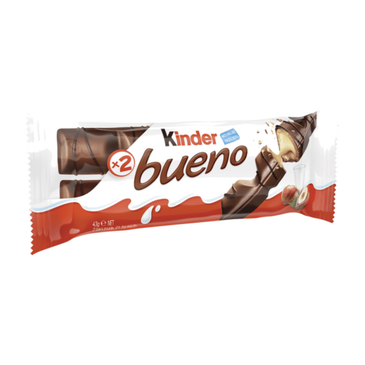 Kinder Bueno 2 pack | Auckland Grocery Delivery Get Kinder Bueno 2 pack delivered to your doorstep by your local Auckland grocery delivery. Shop Paddock To Pantry. Convenient online food shopping in NZ | Grocery Delivery Auckland | Grocery Delivery Nationwide | Fruit Baskets NZ | Online Food Shopping NZ Treat yourself to Kinder Bueno 2 Pack from Paddock to Pantry – hazelnut-filled chocolate perfection, delivered fast from our NZ online chocolate shop.