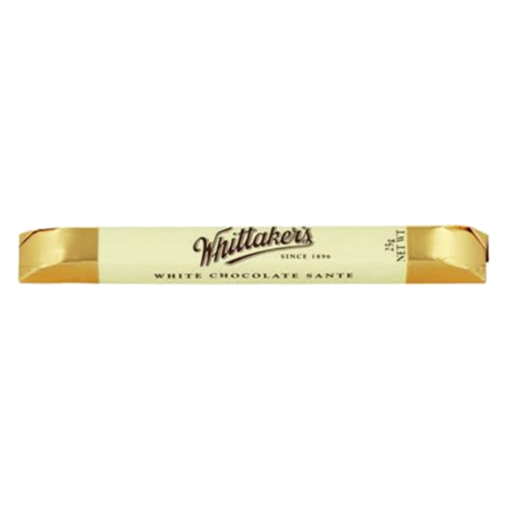 Whittakers White Chocolate Sante Bar 25g | Auckland Grocery Delivery Get Whittakers White Chocolate Sante Bar 25g delivered to your doorstep by your local Auckland grocery delivery. Shop Paddock To Pantry. Convenient online food shopping in NZ | Grocery Delivery Auckland | Grocery Delivery Nationwide | Fruit Baskets NZ | Online Food Shopping NZ Smooth, creamy, and irresistibly sweet, Whittaker’s White Chocolate Sante Bar is the perfect indulgence. Grocery Delivery made easy.