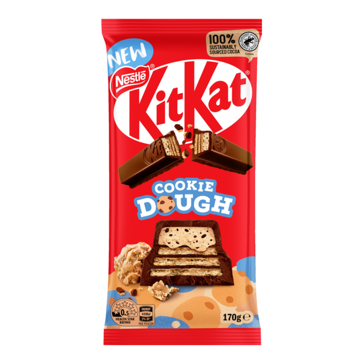KitKat Cookie Dough Block 170g | Auckland Grocery Delivery Get KitKat Cookie Dough Block 170g delivered to your doorstep by your local Auckland grocery delivery. Shop Paddock To Pantry. Convenient online food shopping in NZ | Grocery Delivery Auckland | Grocery Delivery Nationwide | Fruit Baskets NZ | Online Food Shopping NZ Shop KIT KAT Cookie Dough Block 170g at Paddock to Pantry – your online supermarket for chocolate delivery and express grocery service NZ-wide.