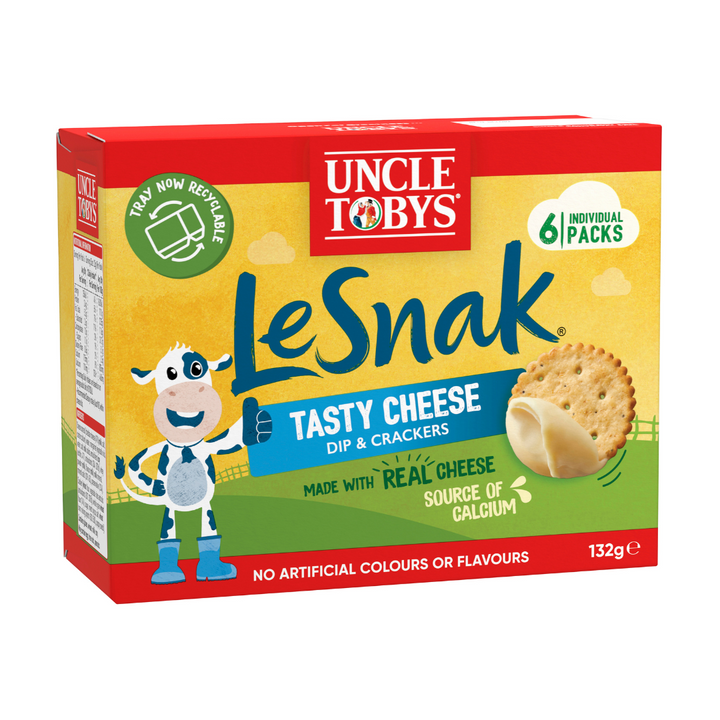LeSnak Crackers and Dip Tasty Cheese 132g | Auckland Grocery Delivery Get LeSnak Crackers and Dip Tasty Cheese 132g delivered to your doorstep by your local Auckland grocery delivery. Shop Paddock To Pantry. Convenient online food shopping in NZ | Grocery Delivery Auckland | Grocery Delivery Nationwide | Fruit Baskets NZ | Online Food Shopping NZ Shop Le Snack Tasty Cheese at Paddock to Pantry – a convenient, kid-friendly snack with tasty cheese and crackers. Perfect for lunches and on-the-go!