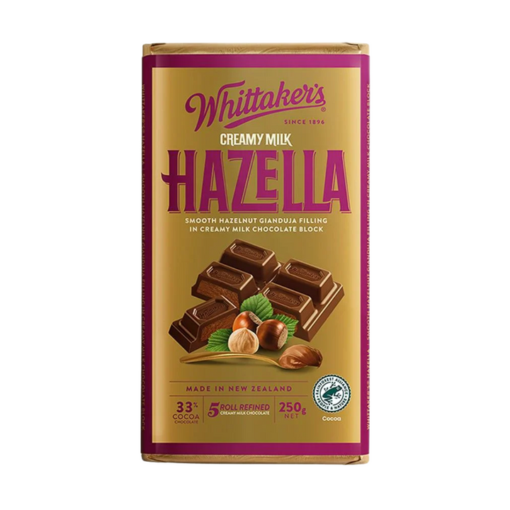 Whittaker's Hazella 250g | Auckland Grocery Delivery Get Whittaker's Hazella 250g delivered to your doorstep by your local Auckland grocery delivery. Shop Paddock To Pantry. Convenient online food shopping in NZ | Grocery Delivery Auckland | Grocery Delivery Nationwide | Fruit Baskets NZ | Online Food Shopping NZ Order Whittaker’s Hazella 250g at Paddock to Pantry. Creamy hazelnut-filled chocolate delivered fast from NZ’s favourite online chocolate and grocery store.