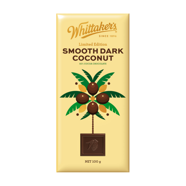 Whittakers Smooth Dark Coconut 50% Cocoa | Auckland Grocery Delivery Get Whittakers Smooth Dark Coconut 50% Cocoa delivered to your doorstep by your local Auckland grocery delivery. Shop Paddock To Pantry. Convenient online food shopping in NZ | Grocery Delivery Auckland | Grocery Delivery Nationwide | Fruit Baskets NZ | Online Food Shopping NZ Smooth 50% dark chocolate with tropical coconut. Order Whittaker’s online with NZ’s trusted grocery & chocolate delivery. Ethically made, palm-oil free.