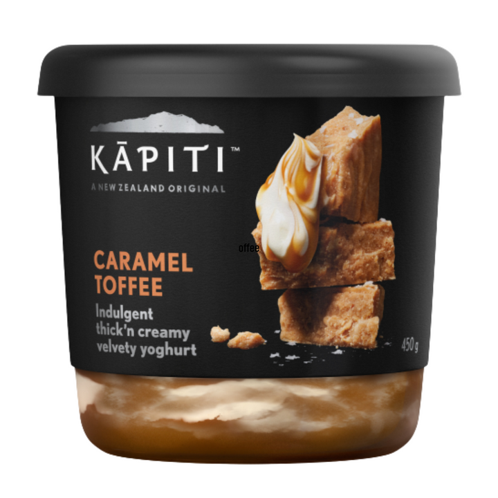Kapiti Caramel Toffee Yoghurt 450g | Auckland Grocery Delivery Get Kapiti Caramel Toffee Yoghurt 450g delivered to your doorstep by your local Auckland grocery delivery. Shop Paddock To Pantry. Convenient online food shopping in NZ | Grocery Delivery Auckland | Grocery Delivery Nationwide | Fruit Baskets NZ | Online Food Shopping NZ