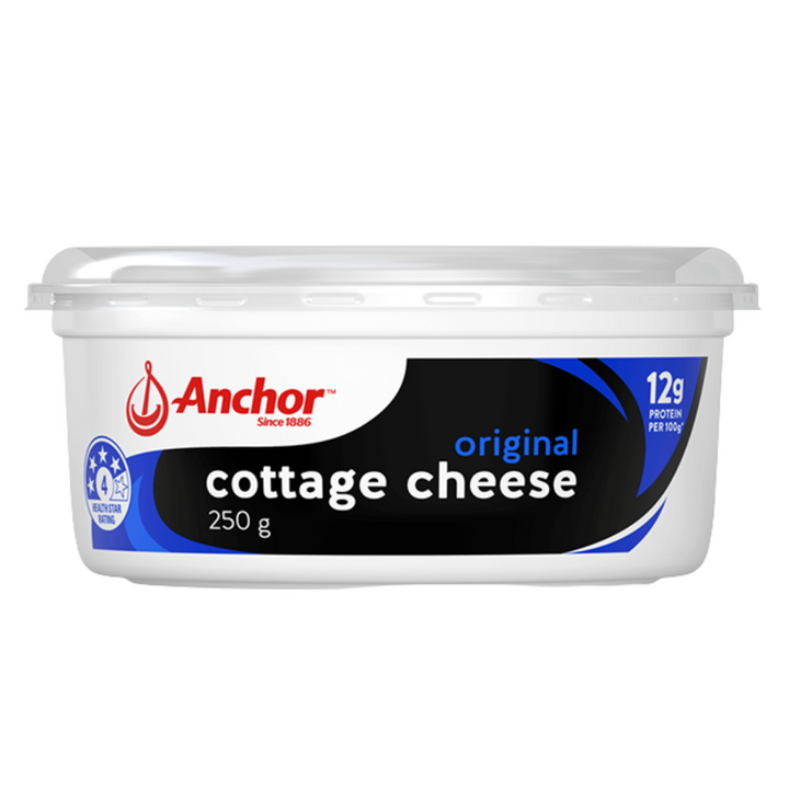 Anchor Cottage Cheese Original - 250g | Auckland Grocery Delivery Get Anchor Cottage Cheese Original - 250g delivered to your doorstep by your local Auckland grocery delivery. Shop Paddock To Pantry. Convenient online food shopping in NZ | Grocery Delivery Auckland | Grocery Delivery Nationwide | Fruit Baskets NZ | Online Food Shopping NZ Anchor Cottage Cheese 250g – creamy, protein-rich, and low-fat. A tasty, healthy addition to meals, snacks, and salads.