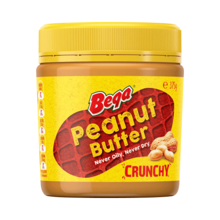 Bega Peanut Butter Crunchy 375 | Auckland Grocery Delivery Get Bega Peanut Butter Crunchy 375 delivered to your doorstep by your local Auckland grocery delivery. Shop Paddock To Pantry. Convenient online food shopping in NZ | Grocery Delivery Auckland | Grocery Delivery Nationwide | Fruit Baskets NZ | Online Food Shopping NZ Bega Peanut Butter Crunchy 375g Made with the same recipe in Australia for over 50 years, it’s never oily, never dry with the same taste you’ve always loved!