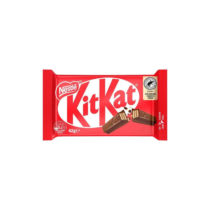 Kit Kat Milk 4 Finger 42g | Auckland Grocery Delivery Get Kit Kat Milk 4 Finger 42g delivered to your doorstep by your local Auckland grocery delivery. Shop Paddock To Pantry. Convenient online food shopping in NZ | Grocery Delivery Auckland | Grocery Delivery Nationwide | Fruit Baskets NZ | Online Food Shopping NZ Grab a KIT KAT Milk 4 Finger 42g from Paddock to Pantry – the perfect chocolate snack with fast delivery from your trusted NZ online grocery store.
