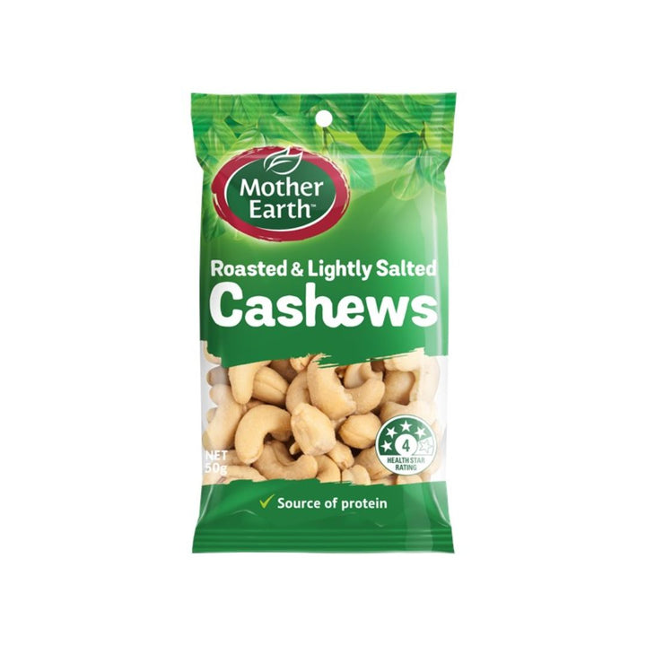Mother Earth Cashews nuts 50g | Auckland Grocery Delivery Get Mother Earth Cashews nuts 50g delivered to your doorstep by your local Auckland grocery delivery. Shop Paddock To Pantry. Convenient online food shopping in NZ | Grocery Delivery Auckland | Grocery Delivery Nationwide | Fruit Baskets NZ | Online Food Shopping NZ Experience the finest cashews with our roasted and lightly salted cashews 50g.