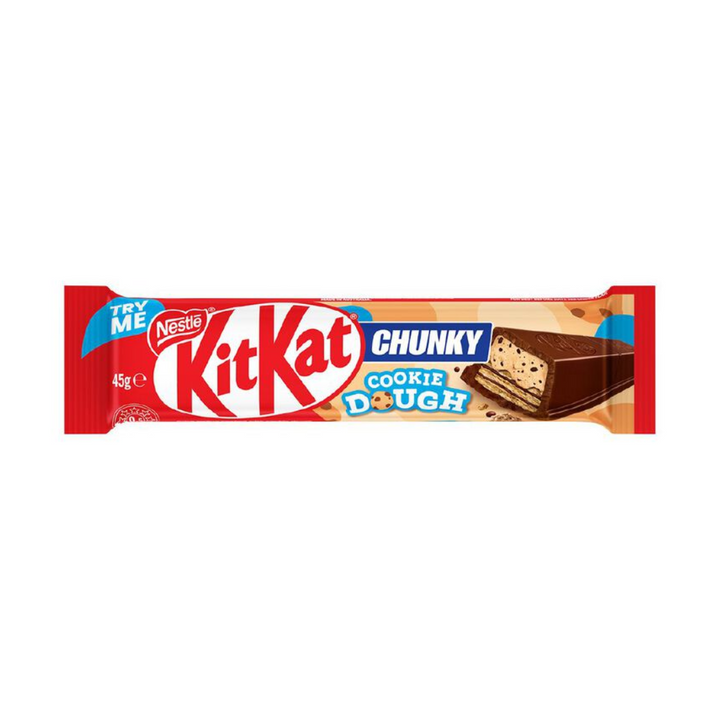 Kit Kat Chunky Cookie Dough 45g | Auckland Grocery Delivery Get Kit Kat Chunky Cookie Dough 45g delivered to your doorstep by your local Auckland grocery delivery. Shop Paddock To Pantry. Convenient online food shopping in NZ | Grocery Delivery Auckland | Grocery Delivery Nationwide | Fruit Baskets NZ | Online Food Shopping NZ Shop Nestle Kit Kat Cookie Dough 50g with Paddock to Pantry's online chocolate and confectionery delivery to your door.