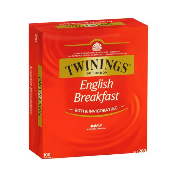 Twinnings English Breakfast 200g | Auckland Grocery Delivery Get Twinnings English Breakfast 200g delivered to your doorstep by your local Auckland grocery delivery. Shop Paddock To Pantry. Convenient online food shopping in NZ | Grocery Delivery Auckland | Grocery Delivery Nationwide | Fruit Baskets NZ | Online Food Shopping NZ Start your day off right with Twinnings English Breakfast tea. This medium strength tea bag is rich and invigorating, perfect for those early mornings.