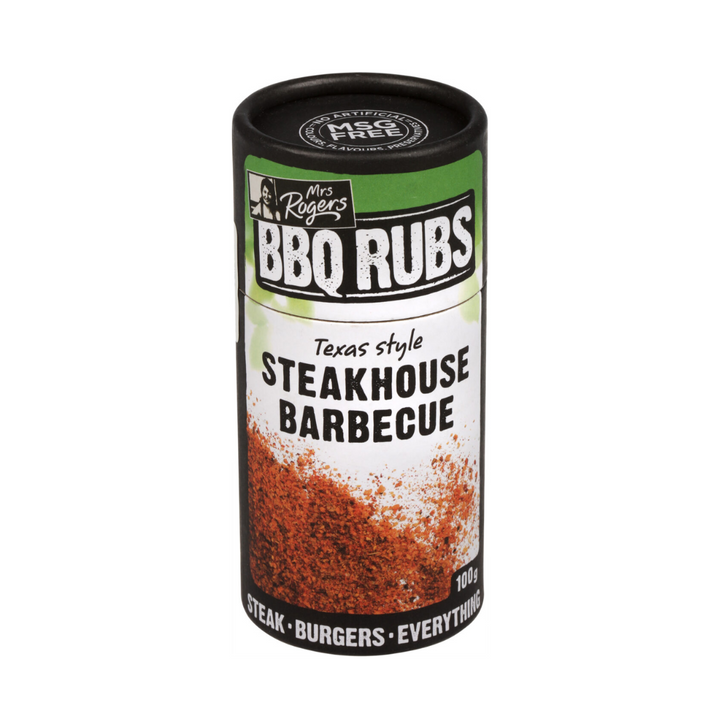 Mrs Rogers Steak House BBQ 100g | Auckland Grocery Delivery Get Mrs Rogers Steak House BBQ 100g delivered to your doorstep by your local Auckland grocery delivery. Shop Paddock To Pantry. Convenient online food shopping in NZ | Grocery Delivery Auckland | Grocery Delivery Nationwide | Fruit Baskets NZ | Online Food Shopping NZ Mrs Rogers Steak House BBQ 100g seasoning offers a rich and smoky flavor, perfect for enhancing your grilled meats and veggies. Seasonings delivered nationwide