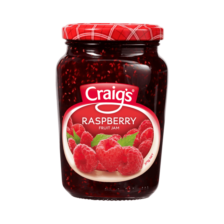 Craigs Raspberry Jam 375g | Auckland Grocery Delivery Get Craigs Raspberry Jam 375g delivered to your doorstep by your local Auckland grocery delivery. Shop Paddock To Pantry. Convenient online food shopping in NZ | Grocery Delivery Auckland | Grocery Delivery Nationwide | Fruit Baskets NZ | Online Food Shopping NZ Craigs Raspberry Jam 375g Great for baking and lovely on its own, Craig's® Raspberry Fruit Jam offers the perfect balance of fruit and sweetness. 