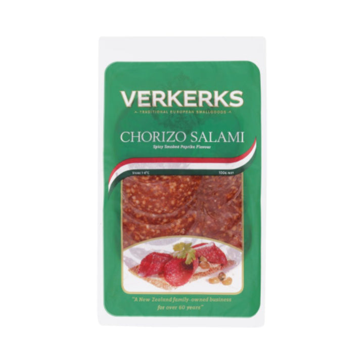 Verkerks Chorizo Salami | Auckland Grocery Delivery Get Verkerks Chorizo Salami delivered to your doorstep by your local Auckland grocery delivery. Shop Paddock To Pantry. Convenient online food shopping in NZ | Grocery Delivery Auckland | Grocery Delivery Nationwide | Fruit Baskets NZ | Online Food Shopping NZ Indulge in the culinary masterpiece that is Verkerks Chorizo Salami. Boasting a smoky paprika flavor with a spicy kick.