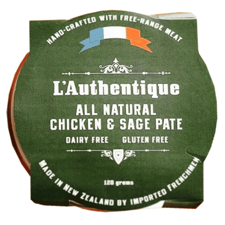 L'Authentique Chicken & Sage Pate | Auckland Grocery Delivery Get L'Authentique Chicken & Sage Pate delivered to your doorstep by your local Auckland grocery delivery. Shop Paddock To Pantry. Convenient online food shopping in NZ | Grocery Delivery Auckland | Grocery Delivery Nationwide | Fruit Baskets NZ | Online Food Shopping NZ A succulent Chicken and Sage Pate made in France. This Pate is Gluten and Dairy-Free. Get it delivered 7 days with Auckland Grocery Delivery.