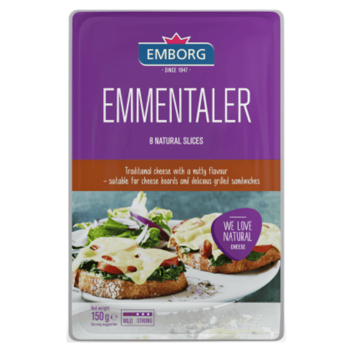Emborg Emmentaler Slices | Auckland Grocery Delivery Get Emborg Emmentaler Slices delivered to your doorstep by your local Auckland grocery delivery. Shop Paddock To Pantry. Convenient online food shopping in NZ | Grocery Delivery Auckland | Grocery Delivery Nationwide | Fruit Baskets NZ | Online Food Shopping NZ Emborg Emmentaler Slices 150g (8 Slices) This sliced cheese is mild with a sweet & nutty aroma. Grocery delivery 7 days in Auckland & overnight NZ wide. 