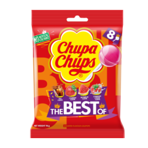 Chupa Chups - The Best of 96g | Auckland Grocery Delivery Get Chupa Chups - The Best of 96g delivered to your doorstep by your local Auckland grocery delivery. Shop Paddock To Pantry. Convenient online food shopping in NZ | Grocery Delivery Auckland | Grocery Delivery Nationwide | Fruit Baskets NZ | Online Food Shopping NZ Chupa Chups offers a variety of fun and fruity lollipops - the perfect go-to sweet treat!