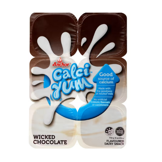 Anchor Calci-Yum Chocolate 6pk | Auckland Grocery Delivery Get Anchor Calci-Yum Chocolate 6pk delivered to your doorstep by your local Auckland grocery delivery. Shop Paddock To Pantry. Convenient online food shopping in NZ | Grocery Delivery Auckland | Grocery Delivery Nationwide | Fruit Baskets NZ | Online Food Shopping NZ Filled with natural dairy goodness and no artificial colours or flavours, Anchor Calci-Yum makes snacks nutritious and delicious! Shop groceries online today.