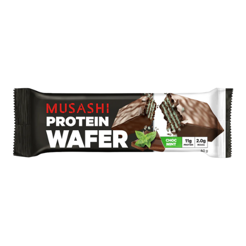 Musashi Protein Wafer Bar Choc Mint 40g | Auckland Grocery Delivery Get Musashi Protein Wafer Bar Choc Mint 40g delivered to your doorstep by your local Auckland grocery delivery. Shop Paddock To Pantry. Convenient online food shopping in NZ | Grocery Delivery Auckland | Grocery Delivery Nationwide | Fruit Baskets NZ | Online Food Shopping NZ