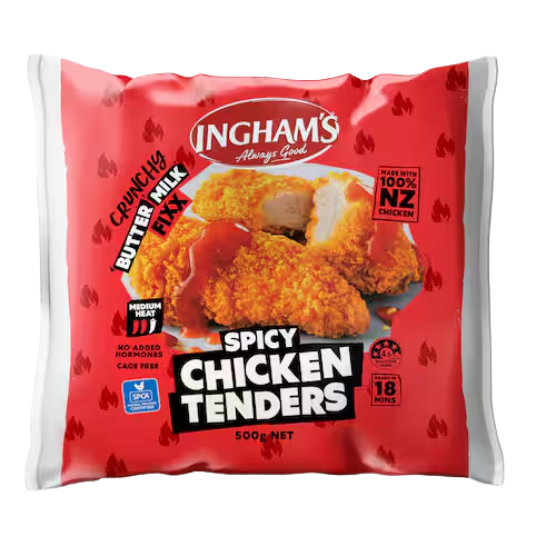 Inghams Chicken Tenders Crunchy Fixx Spicy 500g | Auckland Grocery Delivery Get Inghams Chicken Tenders Crunchy Fixx Spicy 500g delivered to your doorstep by your local Auckland grocery delivery. Shop Paddock To Pantry. Convenient online food shopping in NZ | Grocery Delivery Auckland | Grocery Delivery Nationwide | Fruit Baskets NZ | Online Food Shopping NZ