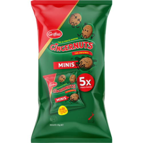 Griffin's Gingernuts Minis Biscuits 5 x 25g | Auckland Grocery Delivery Get Griffin's Gingernuts Minis Biscuits 5 x 25g delivered to your doorstep by your local Auckland grocery delivery. Shop Paddock To Pantry. Convenient online food shopping in NZ | Grocery Delivery Auckland | Grocery Delivery Nationwide | Fruit Baskets NZ | Online Food Shopping NZ
