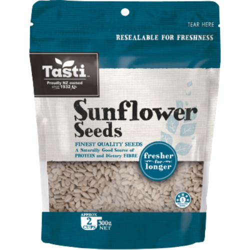Tasti Sunflower Seeds 300g | Auckland Grocery Delivery Get Tasti Sunflower Seeds 300g delivered to your doorstep by your local Auckland grocery delivery. Shop Paddock To Pantry. Convenient online food shopping in NZ | Grocery Delivery Auckland | Grocery Delivery Nationwide | Fruit Baskets NZ | Online Food Shopping NZ