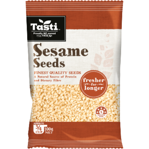 Tasti Sesame Seeds 100g | Auckland Grocery Delivery Get Tasti Sesame Seeds 100g delivered to your doorstep by your local Auckland grocery delivery. Shop Paddock To Pantry. Convenient online food shopping in NZ | Grocery Delivery Auckland | Grocery Delivery Nationwide | Fruit Baskets NZ | Online Food Shopping NZ Tasti Sesame Seeds – perfect for cooking or baking. Order online groceries NZ-wide.