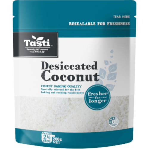 Tasti Coconut Dessicated 200g | Auckland Grocery Delivery Get Tasti Coconut Dessicated 200g delivered to your doorstep by your local Auckland grocery delivery. Shop Paddock To Pantry. Convenient online food shopping in NZ | Grocery Delivery Auckland | Grocery Delivery Nationwide | Fruit Baskets NZ | Online Food Shopping NZ