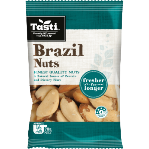 Tasti Brazil Nuts 70g | Auckland Grocery Delivery Get Tasti Brazil Nuts 70g delivered to your doorstep by your local Auckland grocery delivery. Shop Paddock To Pantry. Convenient online food shopping in NZ | Grocery Delivery Auckland | Grocery Delivery Nationwide | Fruit Baskets NZ | Online Food Shopping NZ Premium Tasti Brazil Nuts – shop online groceries NZ with fast delivery.