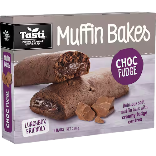 Tasti Muffin Bakes Cake Bars Choc Fudge 6pk 240g | Auckland Grocery Delivery Get Tasti Muffin Bakes Cake Bars Choc Fudge 6pk 240g delivered to your doorstep by your local Auckland grocery delivery. Shop Paddock To Pantry. Convenient online food shopping in NZ | Grocery Delivery Auckland | Grocery Delivery Nationwide | Fruit Baskets NZ | Online Food Shopping NZ